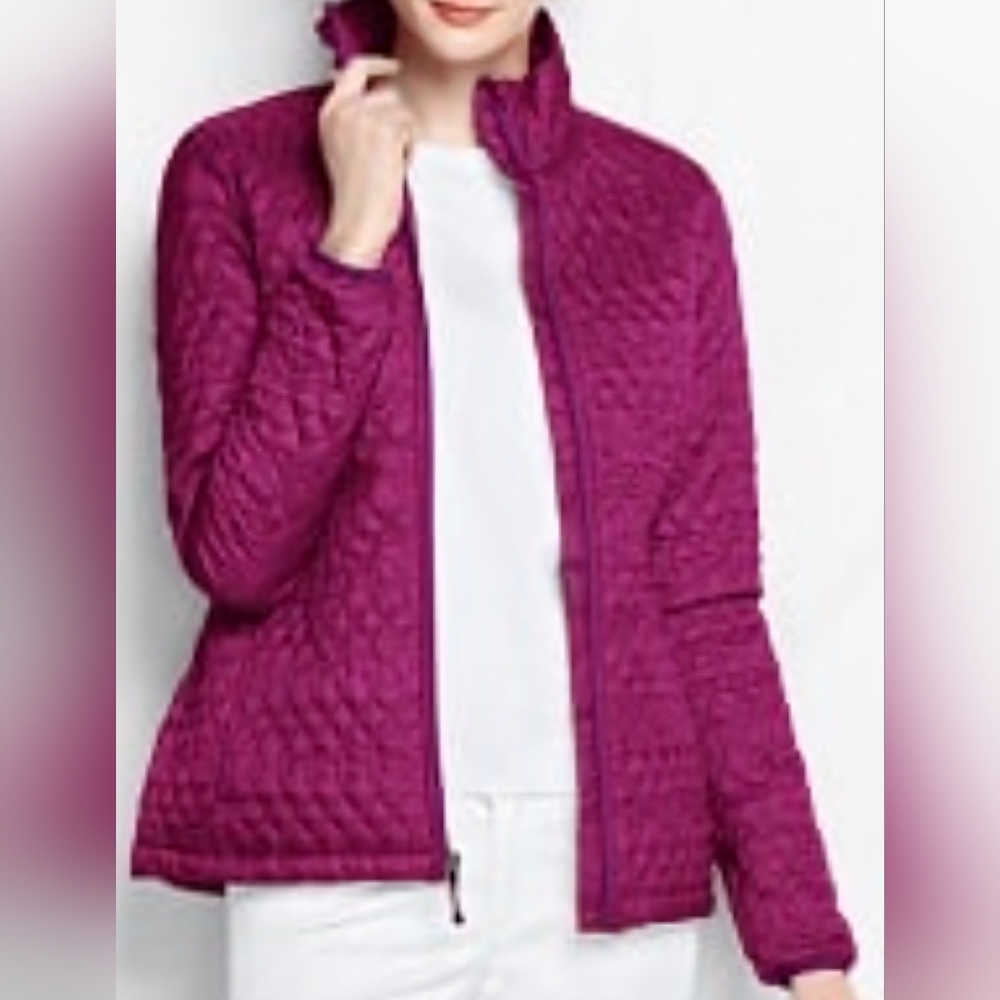 Lands' End Women's Puffer Jacket - Magenta
